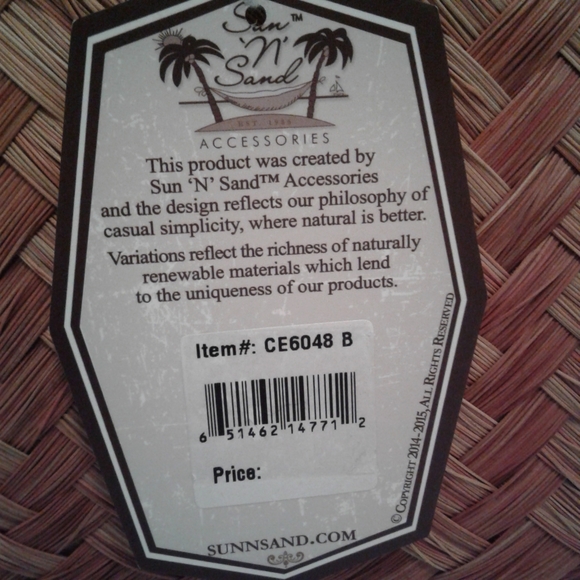 NWT Sun 'n Sand Lg Straw Tote Bag with Leather Handles Beach Market Shopping - Picture 10 of 10